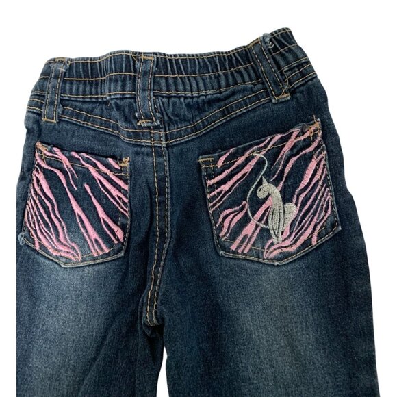 Vintage Y2k Baby Phat Girls Infant Baby Size 0 3 Months Jeans Pink Embroidered P - Picture 2 of 4